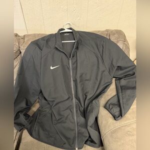 Nike Dri fit Black Full-Zip Performance Jacket with White Swoosh.  4xl